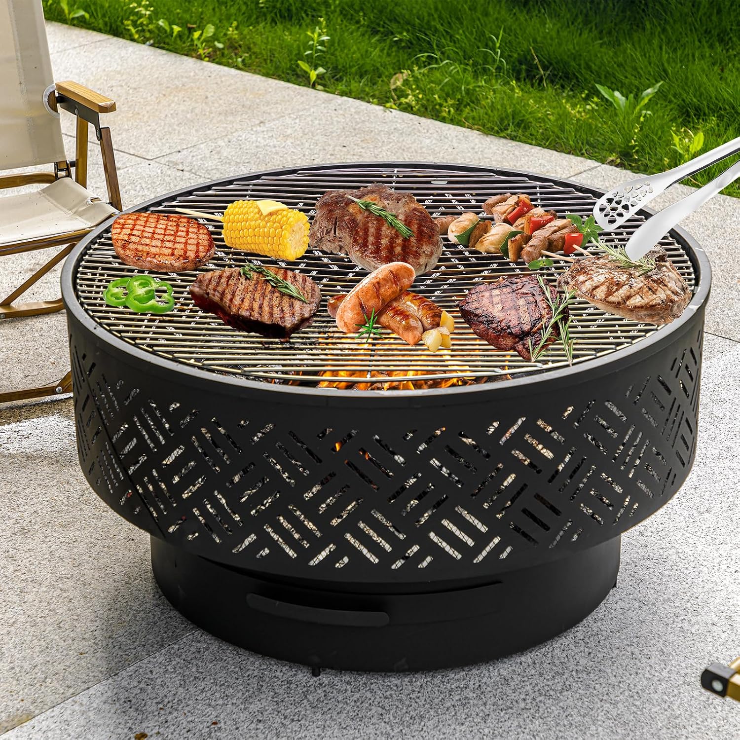 32-дюймовый круглый металличес – обзор и цена Camping Cooking Table