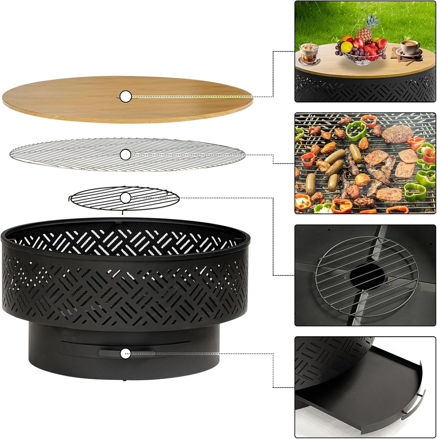 32-дюймовый круглый металличес – обзор и цена Camping Cooking Table